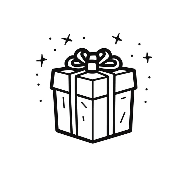 Ікона Подарункової Коробки Загорнута Стрічкою Бантом Просте Зображення Закритої Коробки — стоковий вектор