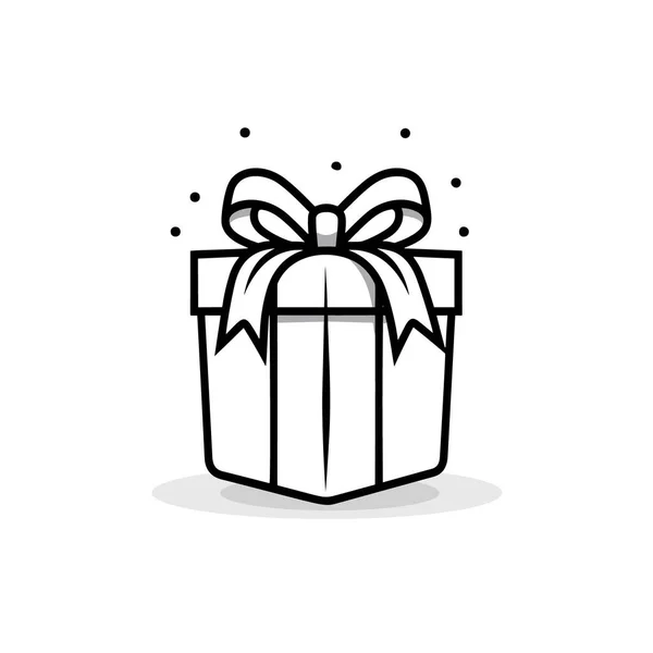 Εικονίδιο Από Κουτί Δώρου Τυλιγμένο Κορδέλα Φιόγκο Μια Απλή Εικόνα — Διανυσματικό Αρχείο