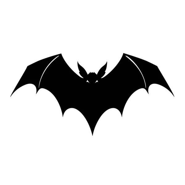 Halloween Morcego Silhueta Vetor Design Isolado Fundo Branco — Vetor de Stock