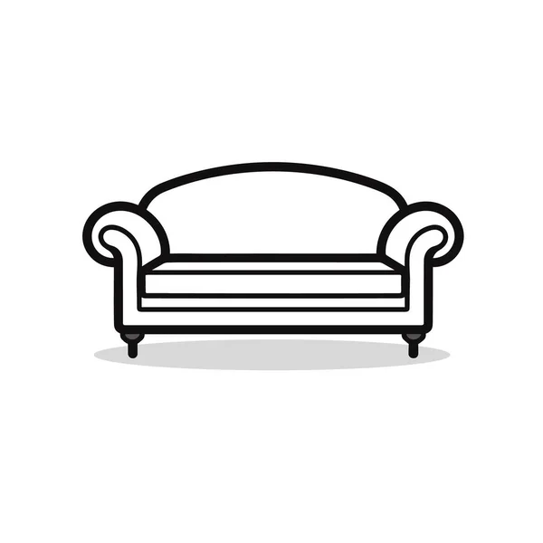 Sofa Lineáris Stílus Jel Mobil Koncepció Web Design Szimbólum Logó — Stock Vector