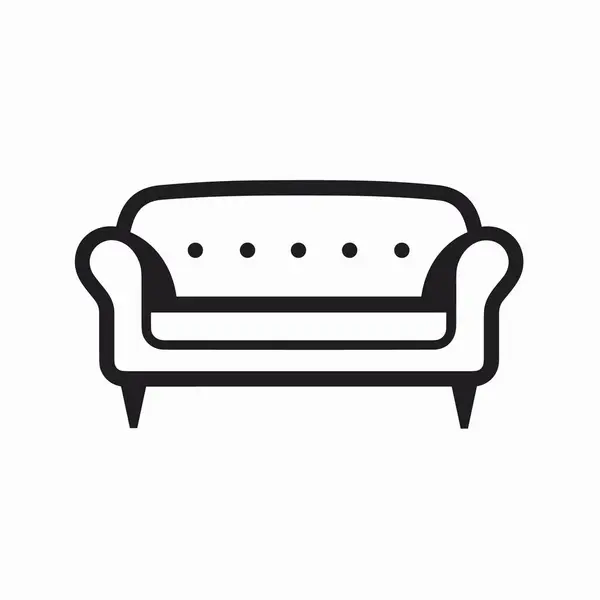 Sofa Lineáris Stílus Jel Mobil Koncepció Web Design Szimbólum Logó — Stock Vector
