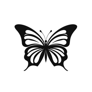 Beyaz arkaplanda kelebek simgesi izole edildi
