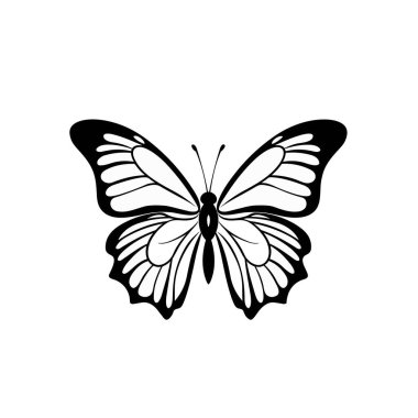 Beyaz arkaplanda kelebek simgesi izole edildi