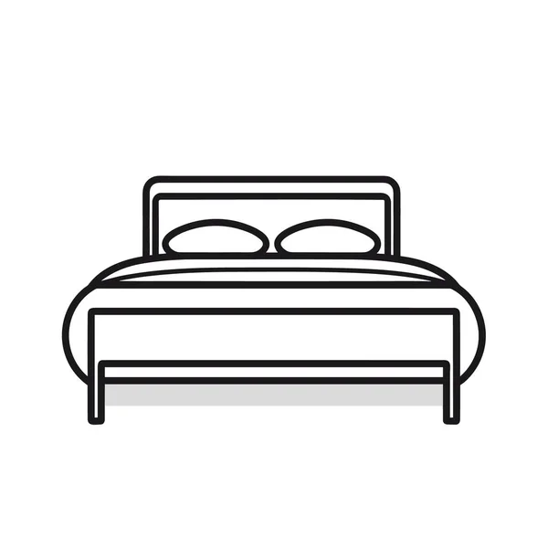 Yataklı Taşıyıcı Yatak Modern Mobilyalar Battaniyeli Yatak Yastıklar — Stok Vektör