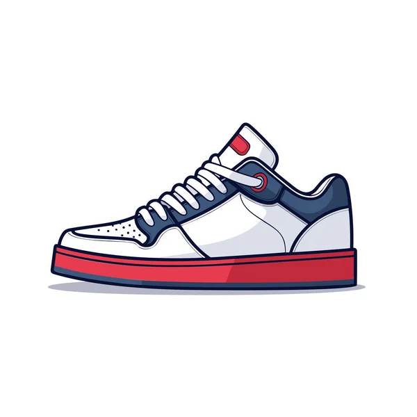 Running Shoes Icon Training Sneaker Isolated White Background Flat Design — Stock Vector