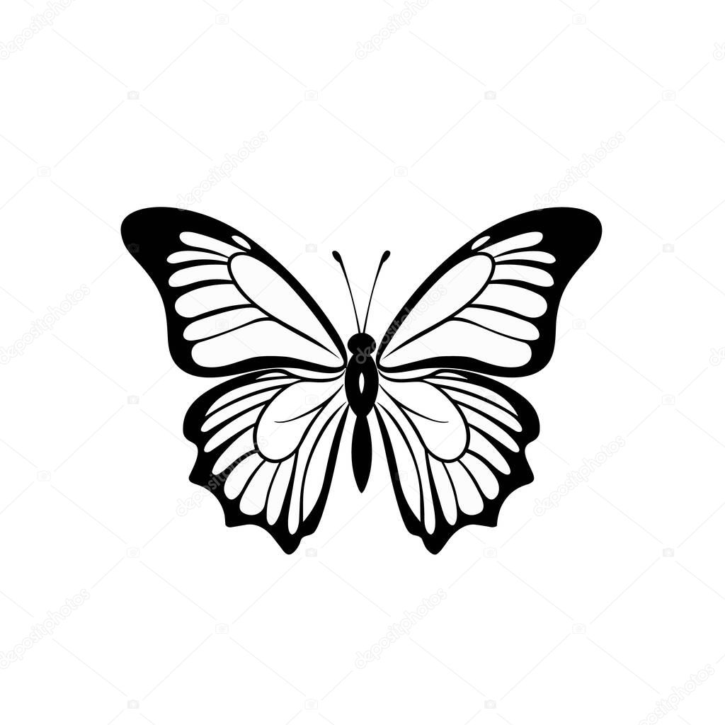 Butterfly icon isolated on white background