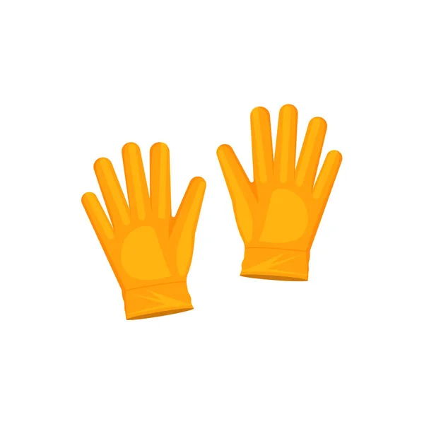 Rękawiczki Ogrodnicze Płaskim Żółte Pracy Białym Tle Białe Tło Wektor — Wektor stockowy