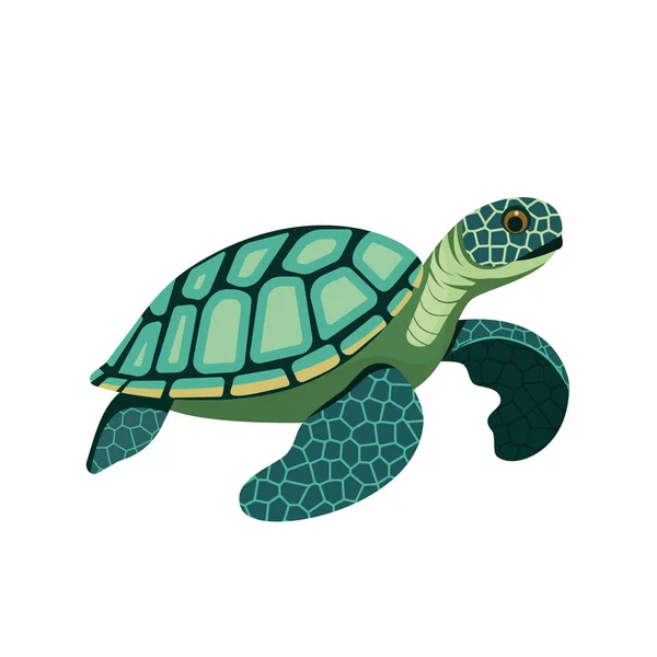 Sea Turtle Cartoon Animal Illustration Stok Vektor Bebas Royalti