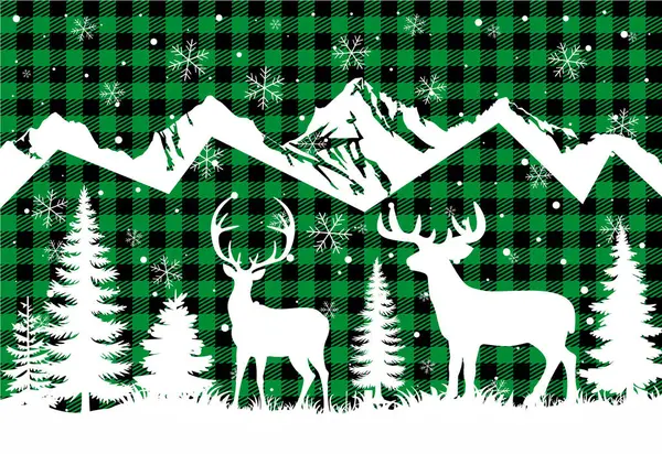 バッファロー プレイのクリスマスと新年のパターン デザインとプリントのためのお祭りの背景 — ストックベクタ