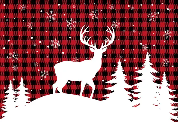Weihnachten Und Neujahr Muster Bei Buffalo Plaid Festlicher Hintergrund Für Stockvektor