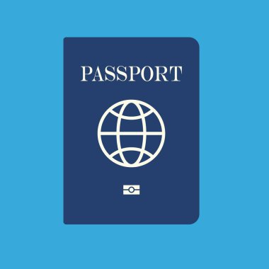 Mavi vatandaşlık pasaport kitapçığının ayrıntılı bir vektör çizimi