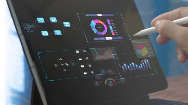 İş adamları KPI 'lerle raporlar oluşturmak ve veritabanlarına bağlanmak için İş Analizi ve veri yönetim sistemlerinde çalışırlar. finansal strateji Operasyonları, Satış, Pazarlama