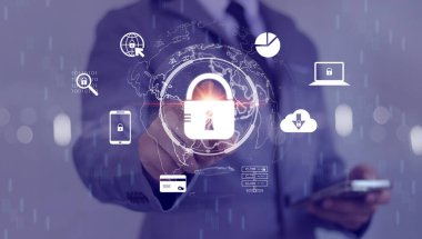  Çevrimiçi Veri Koruma Güvenli bir ağ bağlantısı ile asma kilide dokunun.