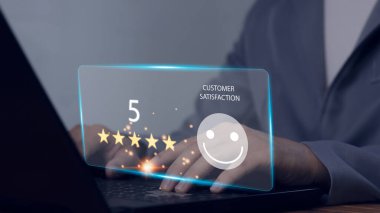 Müşteri hizmetleri Online uygulama yoluyla en iyi puanlama deneyimi memnuniyet anketi kavramı