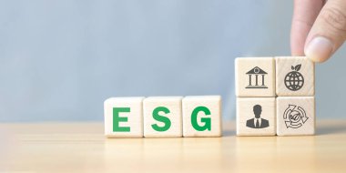 ESG Çevre, Toplum ve Yönetim Konseptleri Alanı Kopyalama hedefine göre sürdürülebilir organizasyonel kalkınma