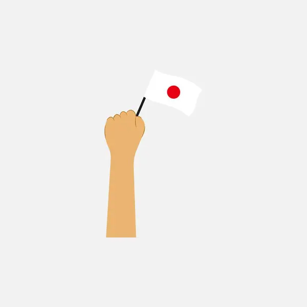 Japonya bayrağı. El çizimi vektör illüstrasyonu. beyaz arkaplanda izole.
