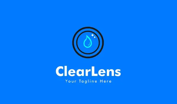 Lens logo tasarım şablonu vektörü