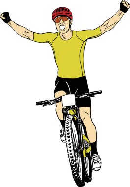 Motosiklet süren adam vektör illüstrasyonu