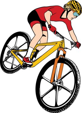 Motosiklet süren adam vektör illüstrasyonu