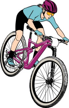 Motosiklet süren adam vektör illüstrasyonu