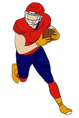 Amerikan futbolcu ABD futbolcu rugby sporu touchdown kask topu top oyun kurucu kolej illüstrasyonu