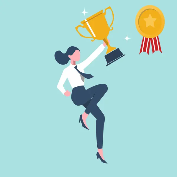 İş kadını mükemmel bir ödül kazandı.