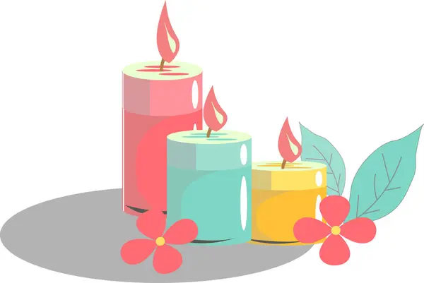 Mumlar ve çiçekler vektöre göre