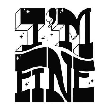 Bir şeyim yok. Tişört baskısı, kartpostal, blog kapağı için retro stili el çizimi harfler