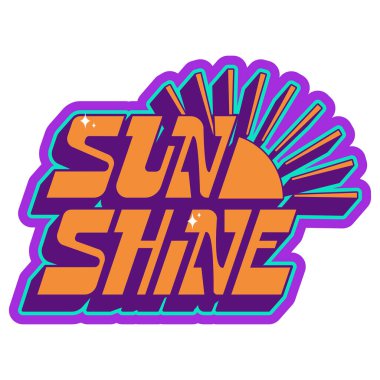Sunshine. Hand drawn logo in retro style