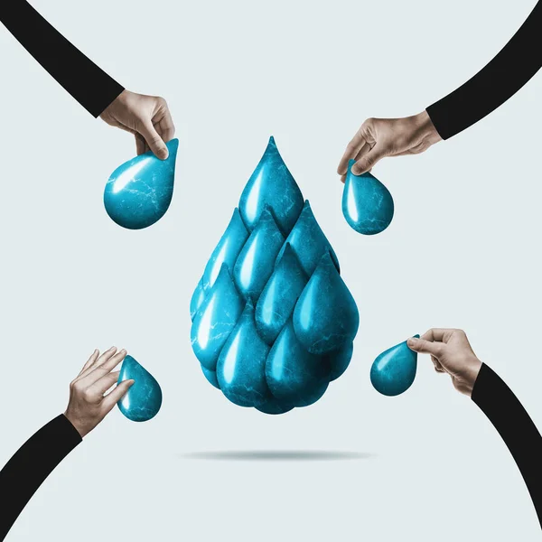 Головоломка Вигляді Краплі Води Концепція Збереження Води — стокове фото