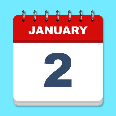 Mavi arkaplanda Ocak takvim simgesi