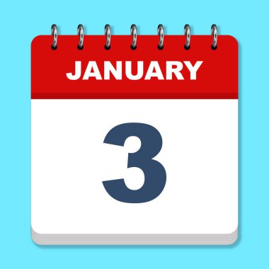 Mavi arkaplanda Ocak takvim simgesi