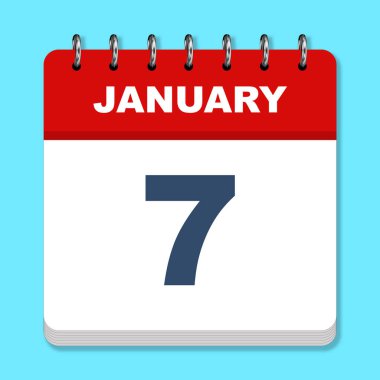 Mavi arkaplanda Ocak takvim simgesi