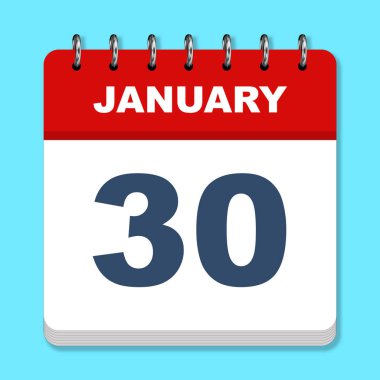 Mavi arkaplanda Ocak takvim simgesi