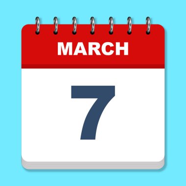 Mavi arkaplanda Mart takvim simgesi