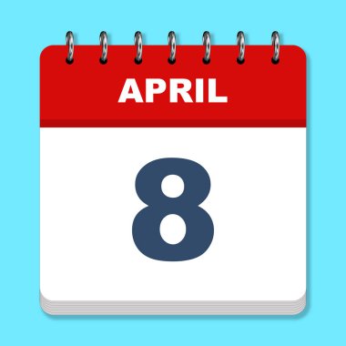 Mavi arkaplanda Nisan takvimi simgesi