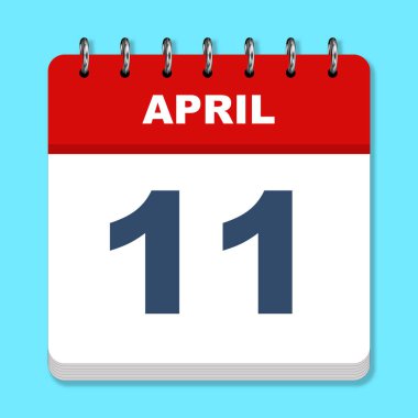 Mavi arkaplanda Nisan takvimi simgesi