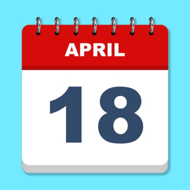 Mavi arkaplanda Nisan takvimi simgesi