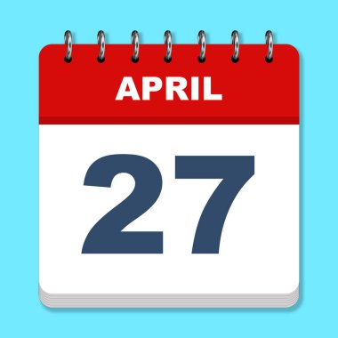 Mavi arkaplanda Nisan takvimi simgesi