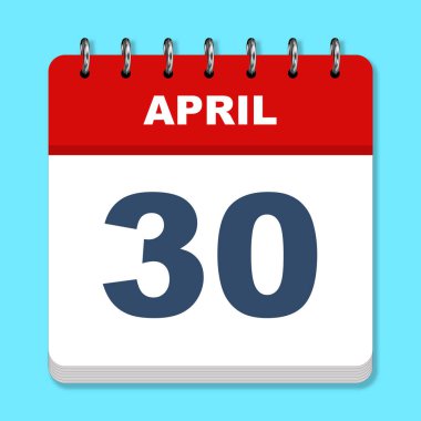 Mavi arkaplanda Nisan takvimi simgesi