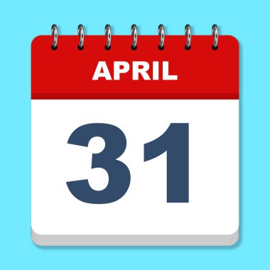 Mavi arkaplanda Nisan takvimi simgesi