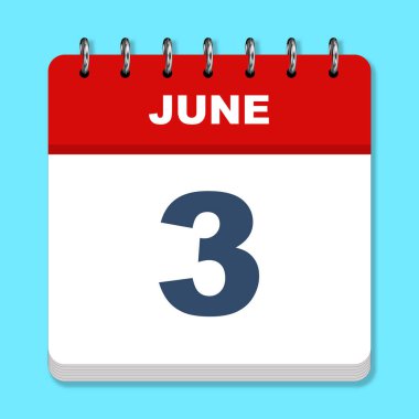 Mavi arkaplanda Haziran takvim simgesi