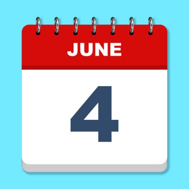 Mavi arkaplanda Haziran takvim simgesi