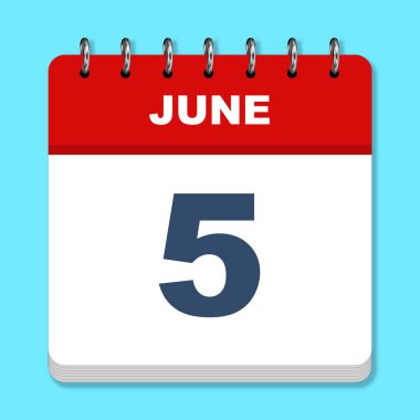 Mavi arkaplanda Haziran takvim simgesi