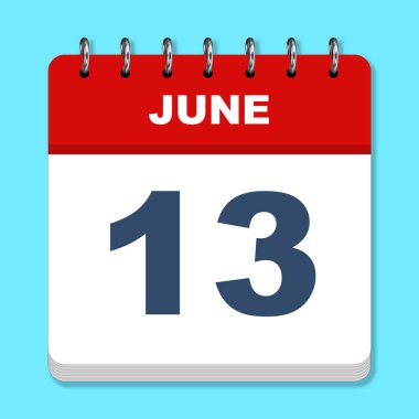 Mavi arkaplanda Haziran takvim simgesi