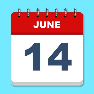 Mavi arkaplanda Haziran takvim simgesi