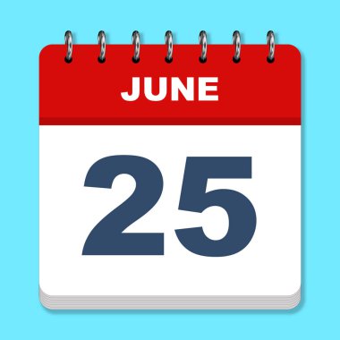 Mavi arkaplanda Haziran takvim simgesi