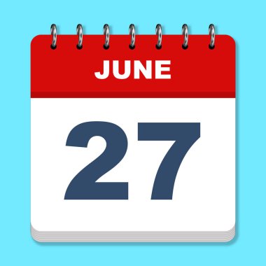 Mavi arkaplanda Haziran takvim simgesi