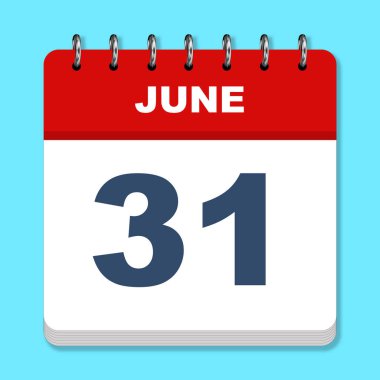 Mavi arkaplanda Haziran takvim simgesi