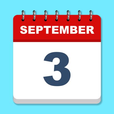 Mavi arkaplanda Eylül takvimi simgesi